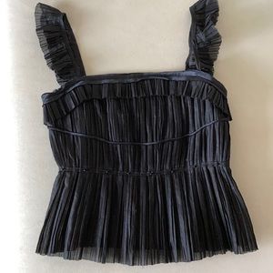 Fendi Plisse Cotton and Silk Evening Top